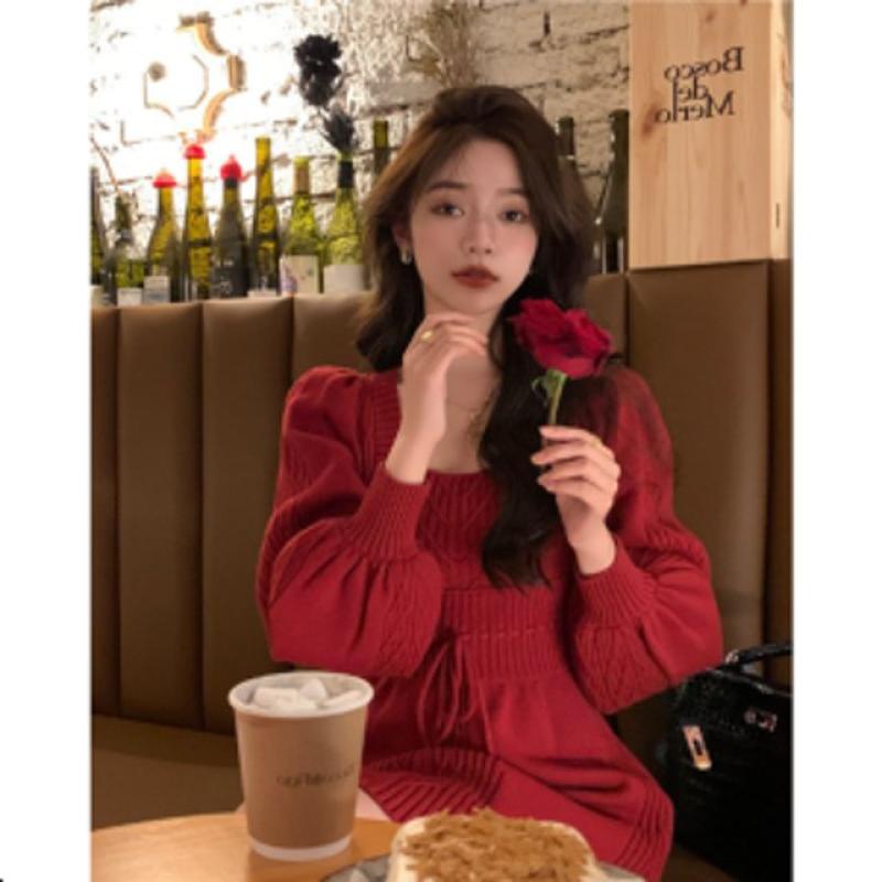 크리스마스 파티룩 니트 원피스 드레스 연말룩 겨울