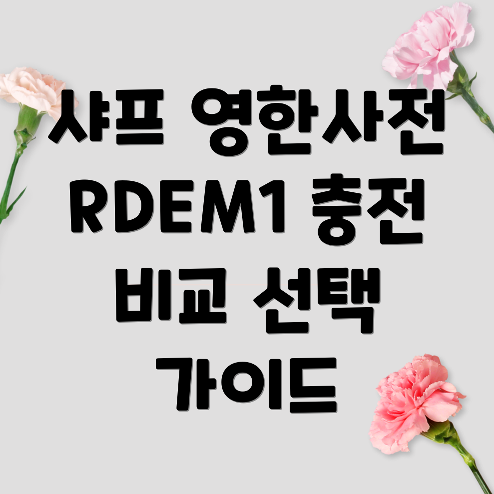 샤프영한사전RDEM1충전업그레이드된기능비교분석선택가이드