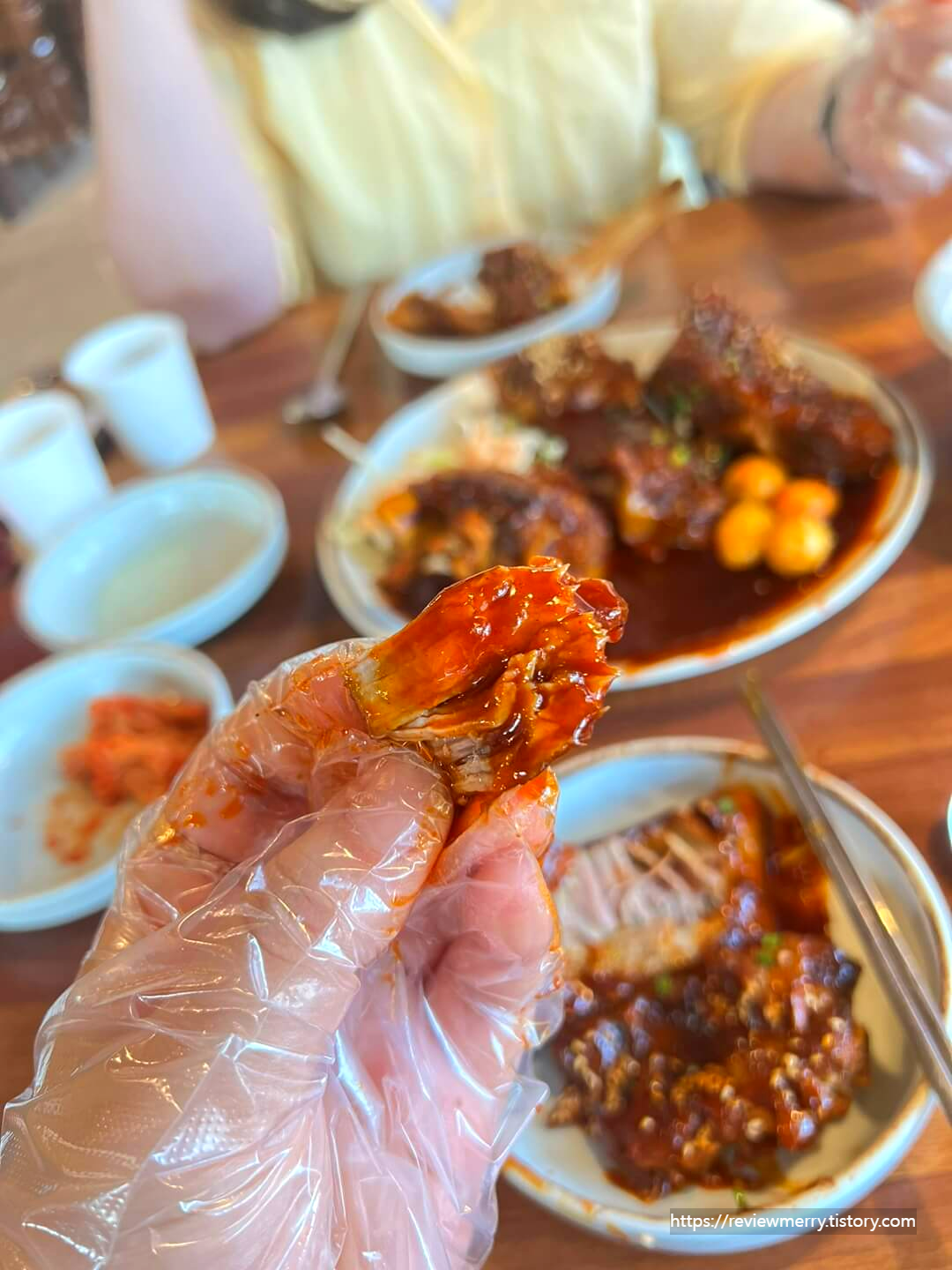 양념 묻힌 살코기 사진