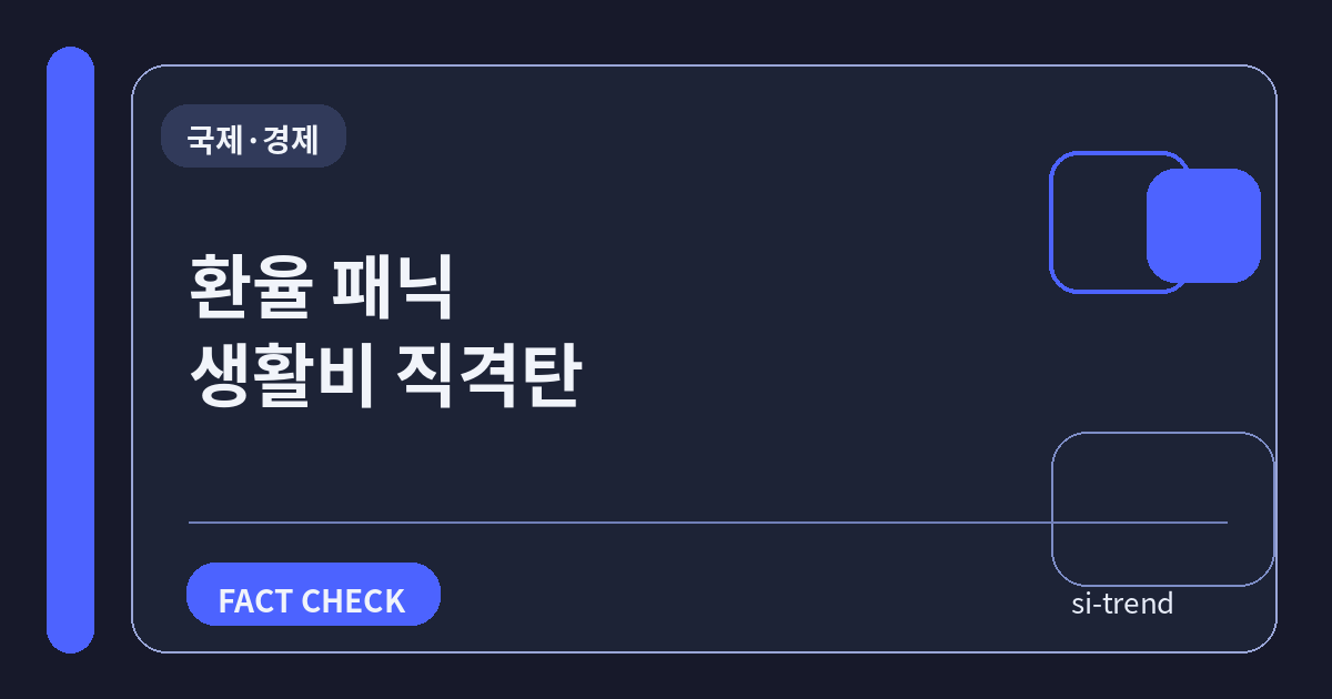 환율 패닉 생활비 직격탄 썸네일