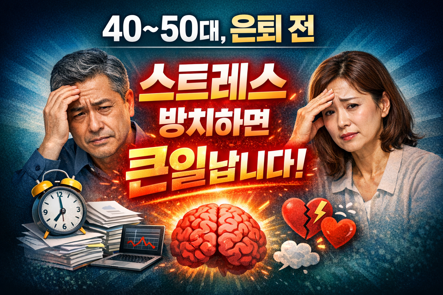 40~50대 은퇴 전, 스트레스를 방치해서 고생하는 중장년층