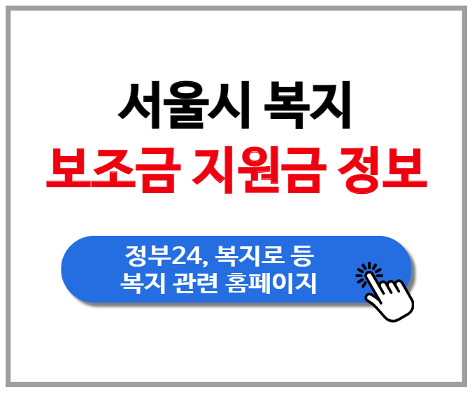 서울시 복지 지원금 보조금 정보