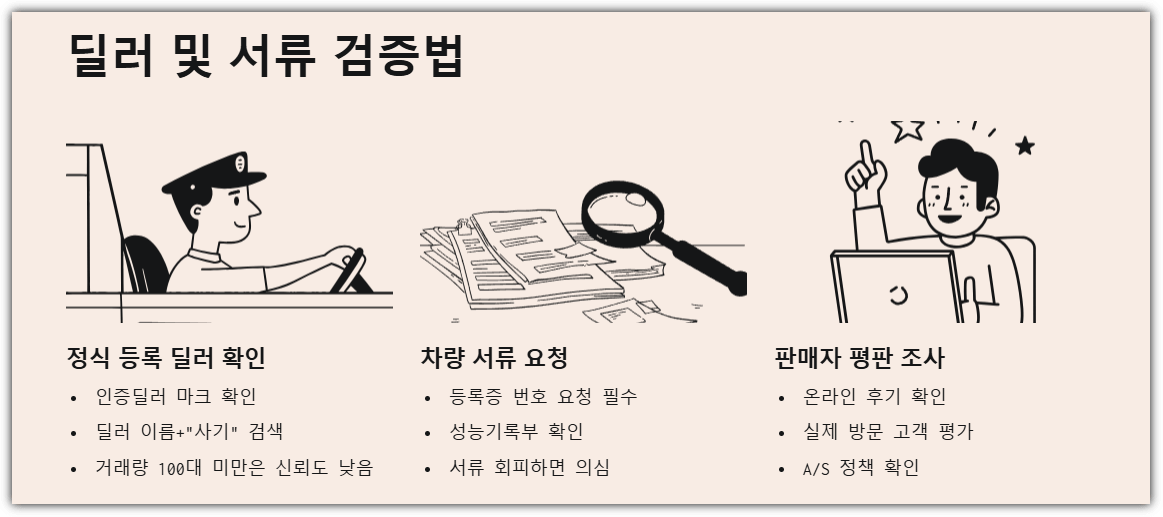 딜러 및 서류 검증법