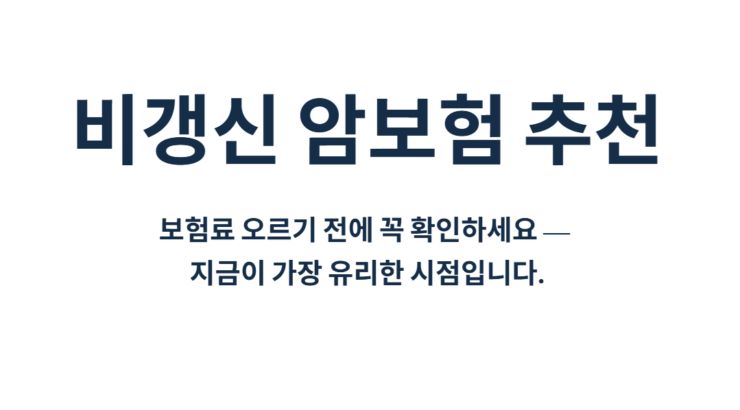 비갱신 암보험
