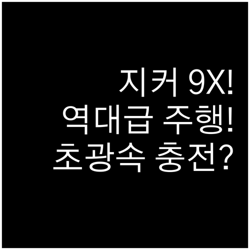 친환경 대형 SUV 지커 9X 주행거..