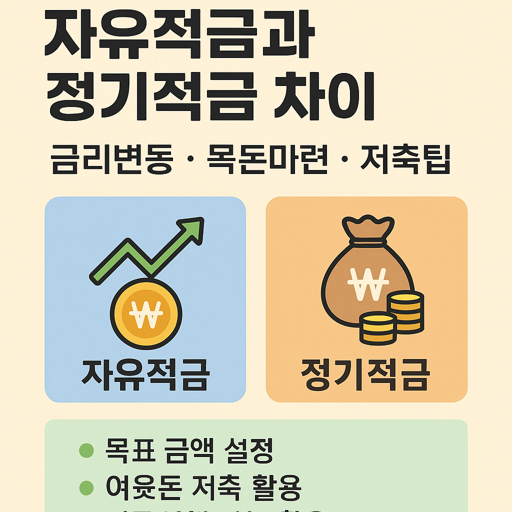 자유적금과 정기적금 차이 이미지