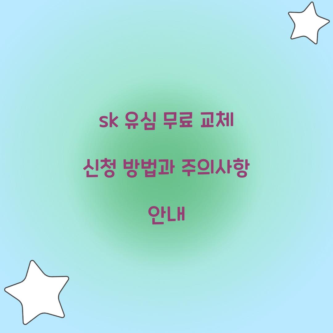 sk 유심 무료 교체
