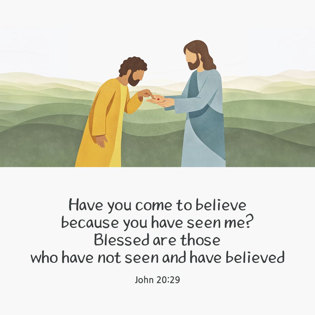 Today's Bible verse card John 20:29 scripture image
