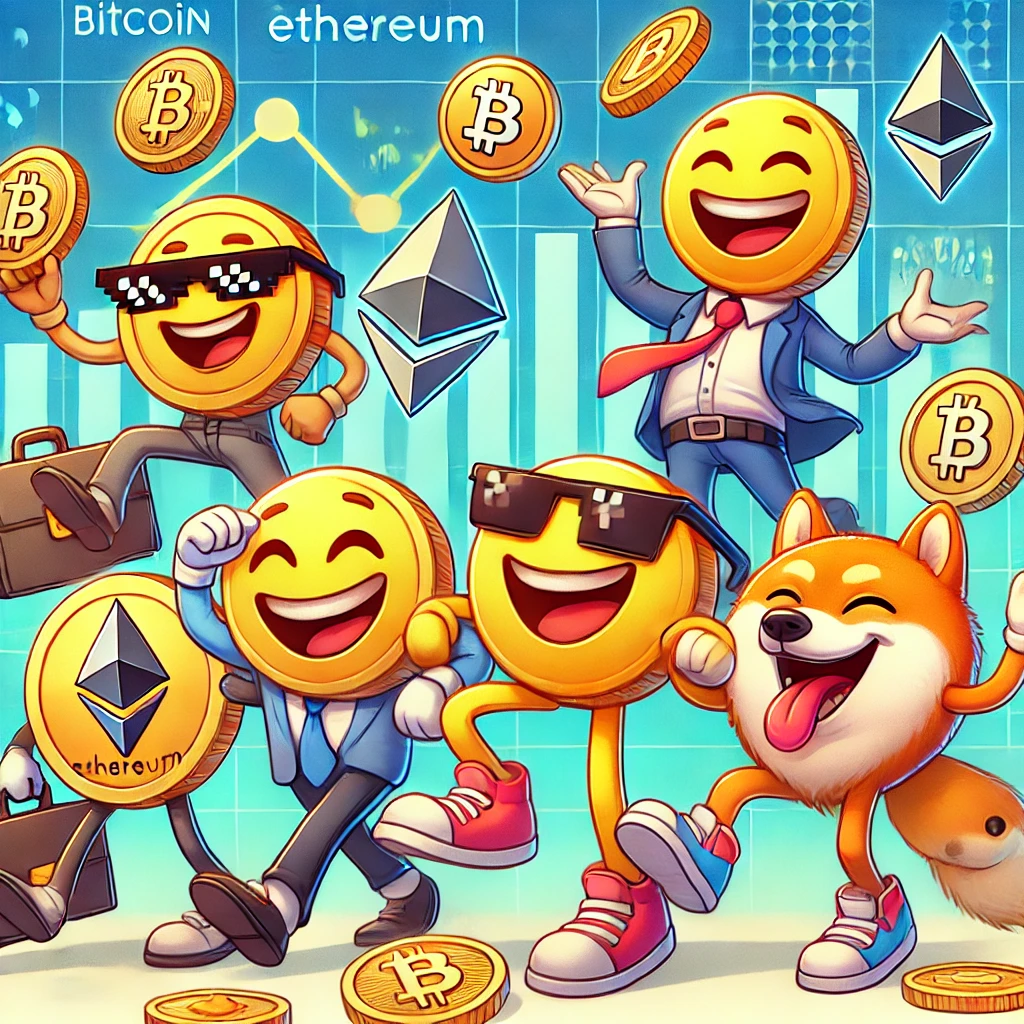 여러코인들이 놀고있는 이미지