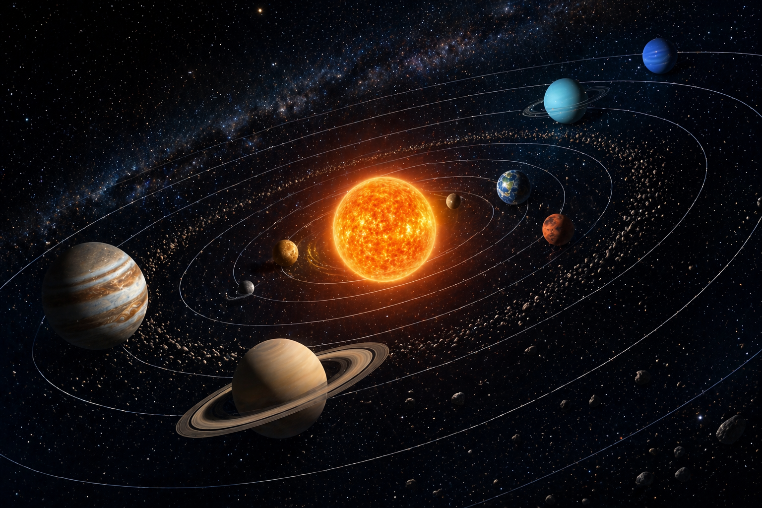 태양계는 왜 이렇게 질서 있게 움직일까? (같은 방향으로 도는 경향, 원반에서 만들어진 흔적, 중력이 균형을 잡는 이유)