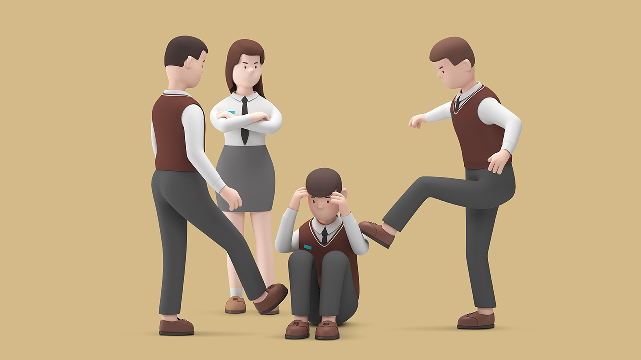 한-학생에게-폭력을-가하는-다른-학생