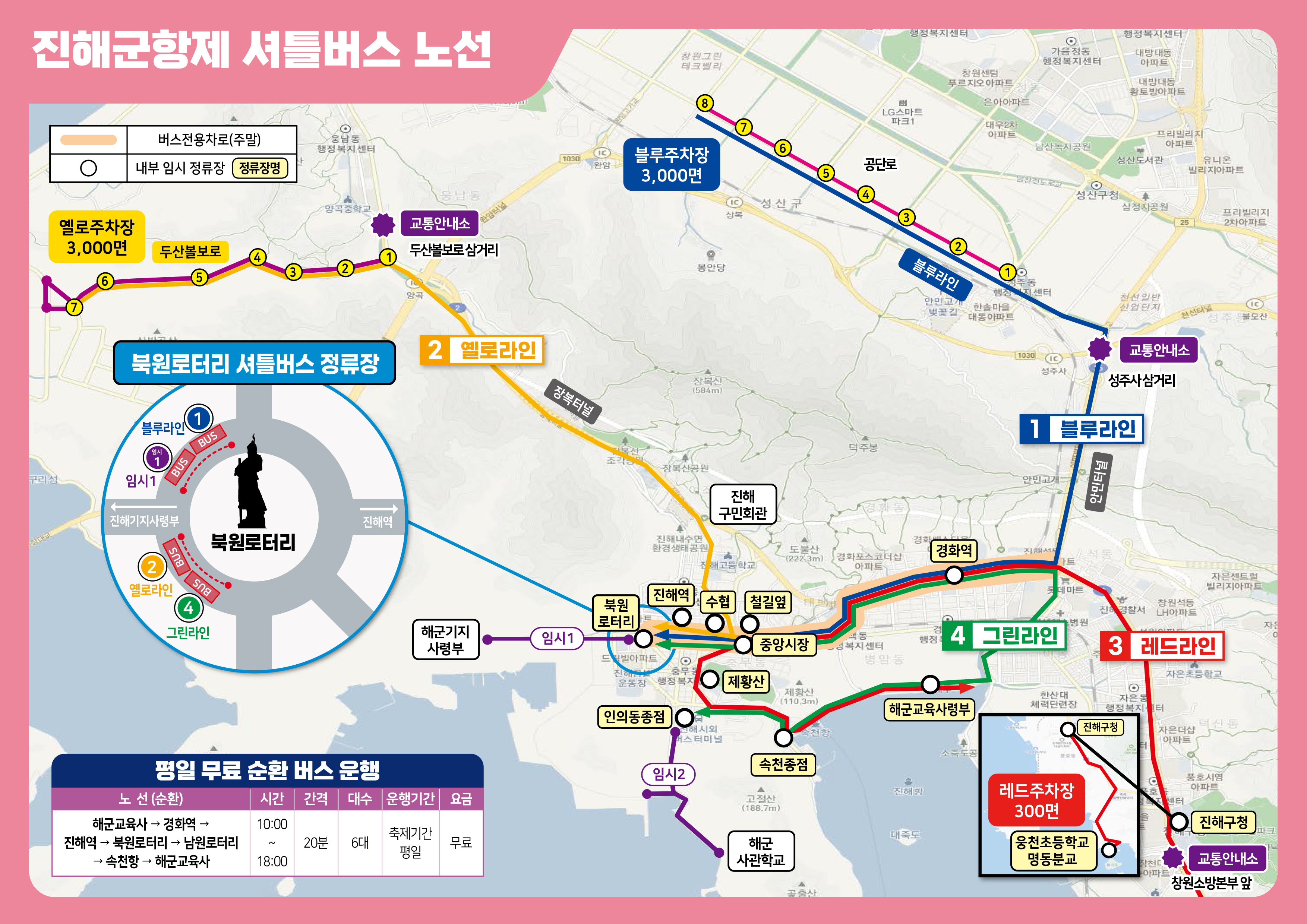 진해 군항제 무료 주차장 셔틀 버스