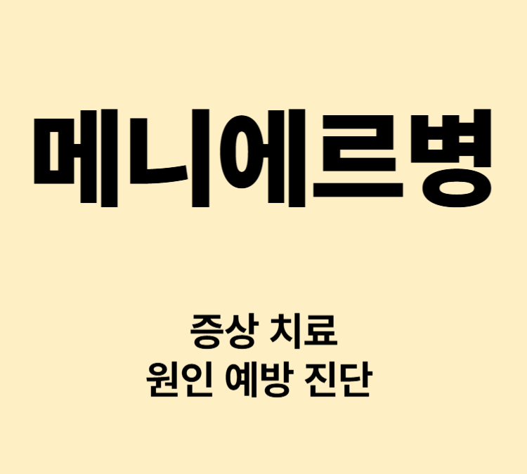어지럼증 이명 난청 증상 만성질환 메니에르병 치료