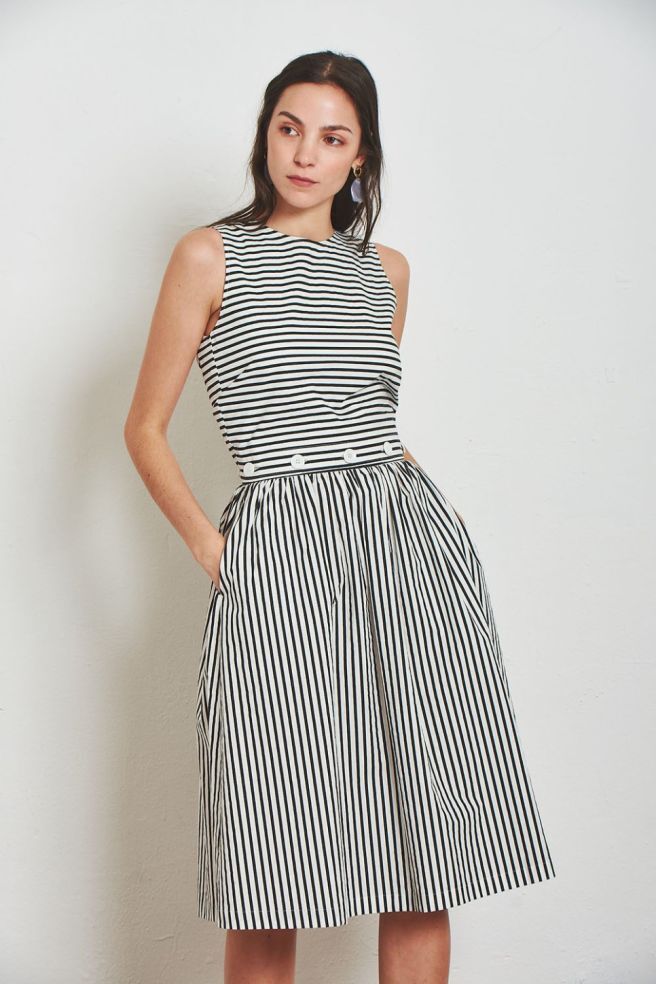 리조트 스트라이프 원피스 이미지