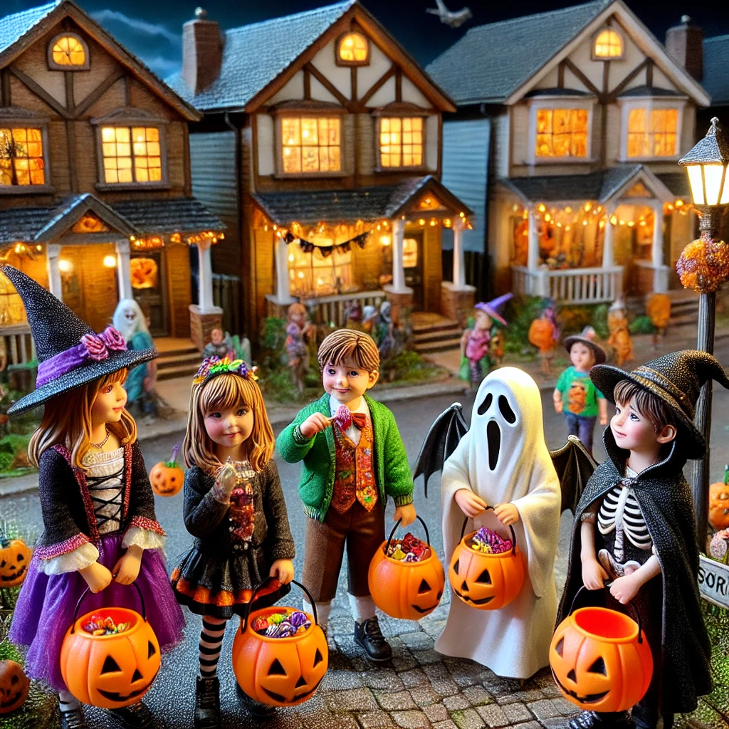할로윈 분장을 한 아이들 - 트릭 오어 트릿