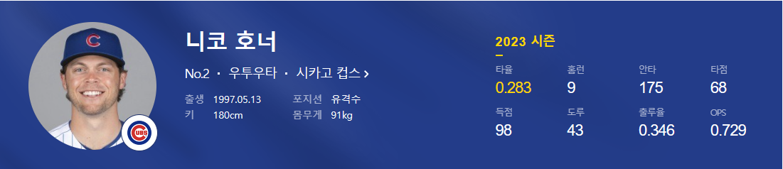 시카고 컵스 니코 호너