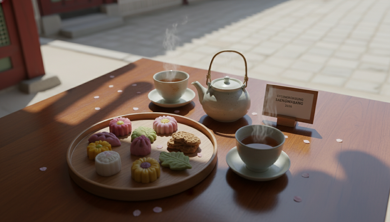 2026년 경복궁 생과방에서 즐기는 아름다운 전통 다과상 세트