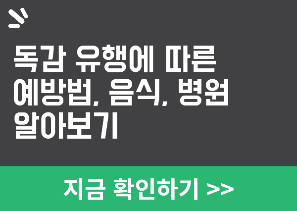 독감 유행에 따른 예방법