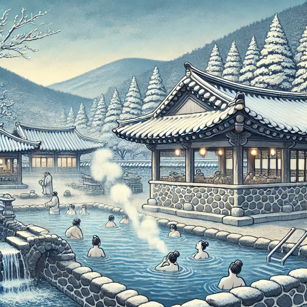 충남 온양온천의 겨울 온천욕 풍경과 전통적인 매력