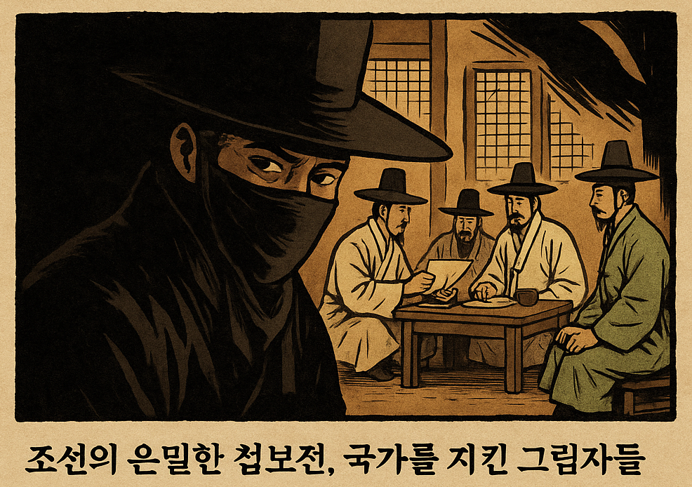 조선시대 체탐인(첩보원)을 묘사한 이미지