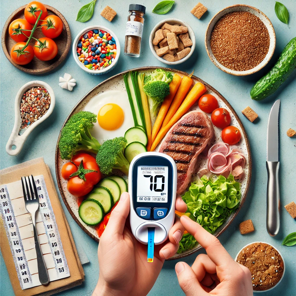 혈당관리에 관련된 사진과 좋은 혈당 수치를 표현한 사진