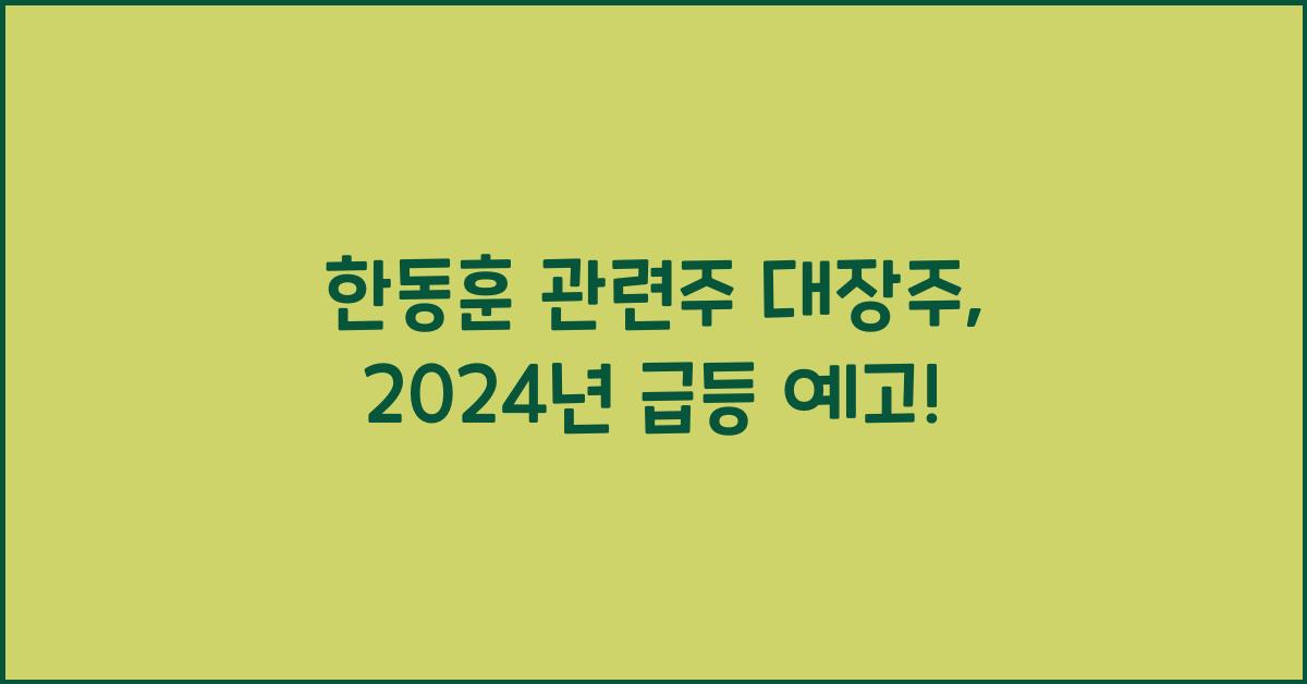 한동훈 관련주 대장주