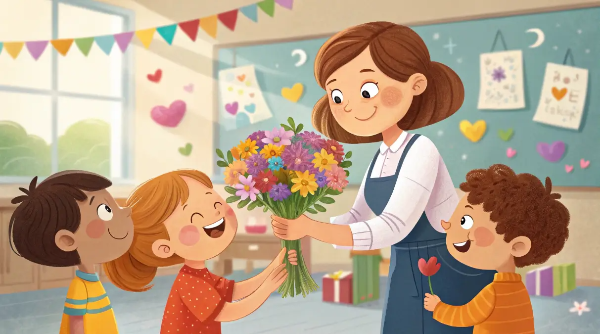 스승의날-선생님-아이들-꽃