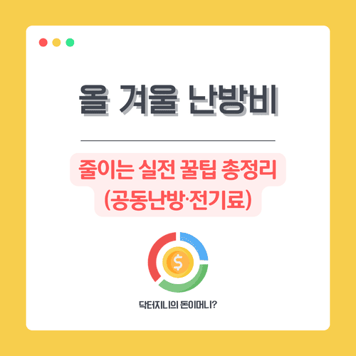 올 겨울 난방비 줄이는 실전 꿀팁 총정리 (공동난방·전기료)