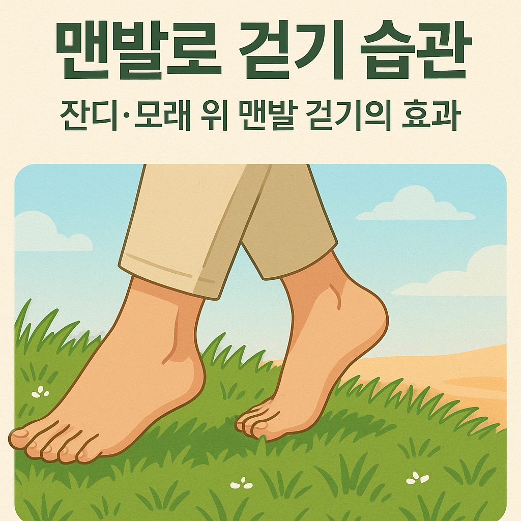 맨발로 걷기 습관: 잔디·모래 위 맨발 걷기의 효과