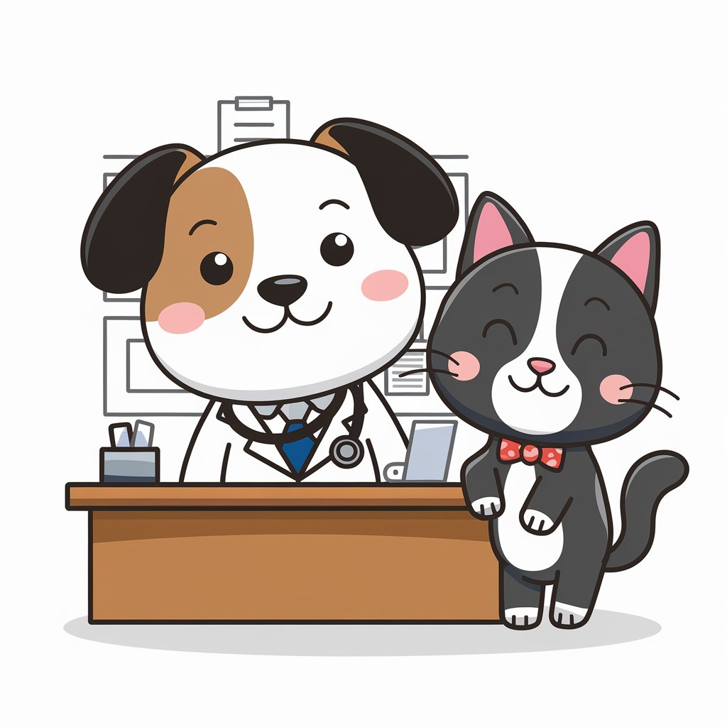 의사와 환자 동물 캐리커쳐