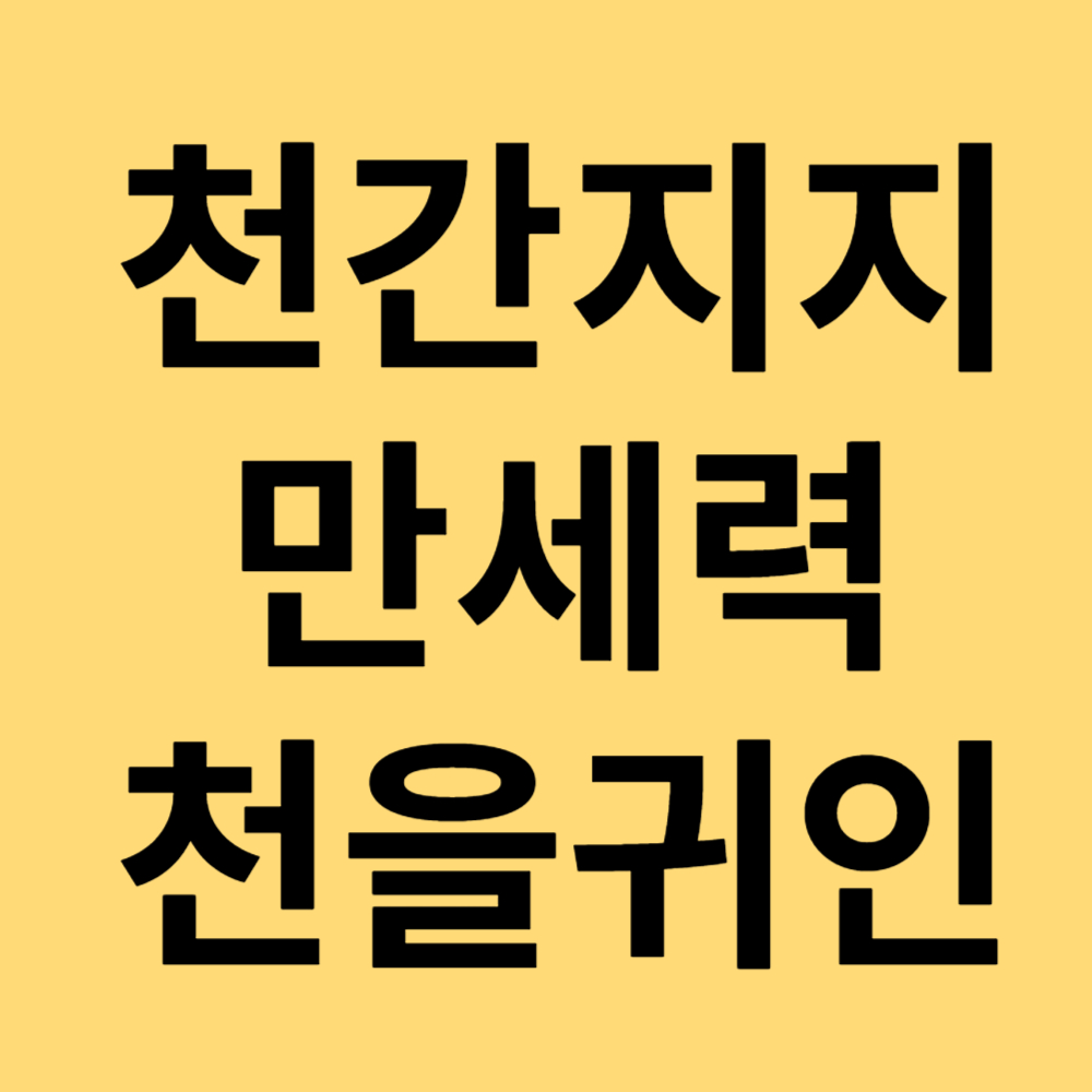 만세력 천을귀인 보는 법