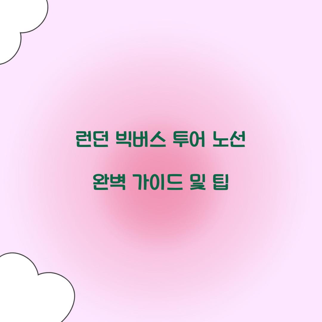 런던 빅버스 투어 노선