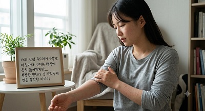 두드러기로 팔에 붉은 반점