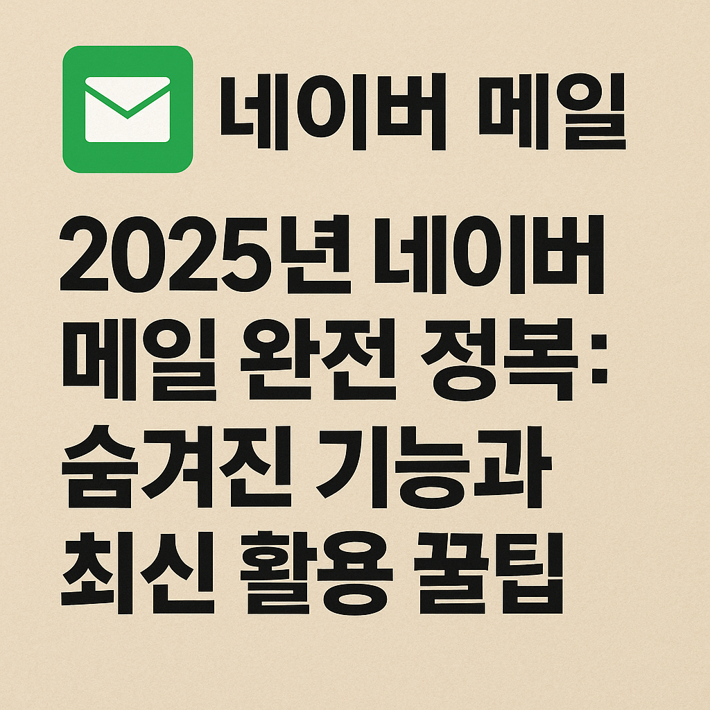 네이버 메일 완전 정복 숨겨진 기능과 최신 활용 꿀팁