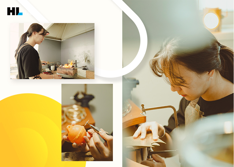 해양 쓰레기와 금속을 결합해 조명, 모빌, 풍경 등의 작품을 만드는 이혜선 작가