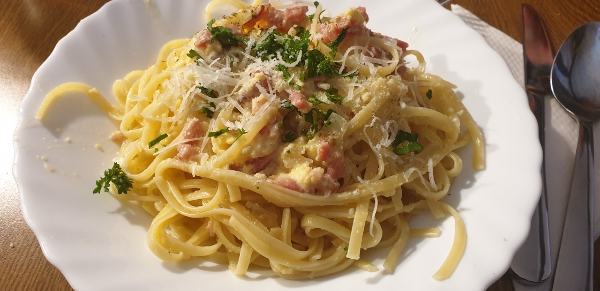 알베르게 저녁식사, 스파게티