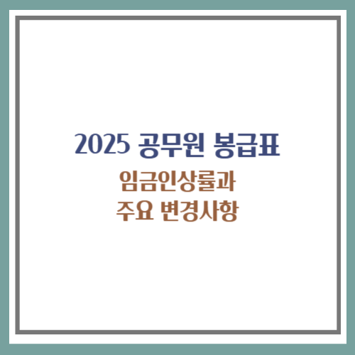 2025년 공무원 봉급표