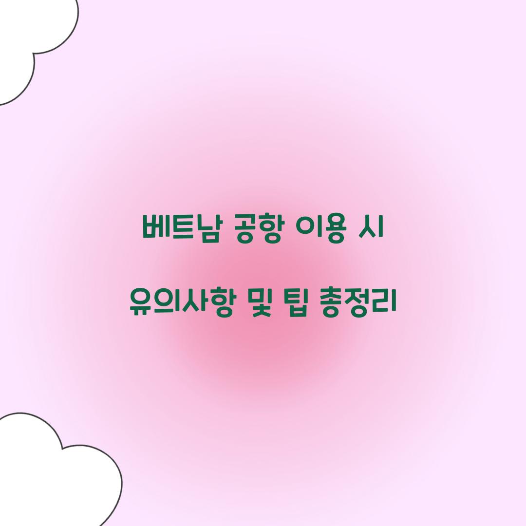 베트남 공항 이용