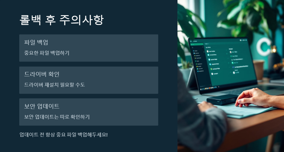 윈도우11 업데이트 오류 롤백
