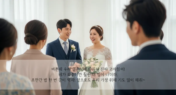 결혼식 친구들과 담화