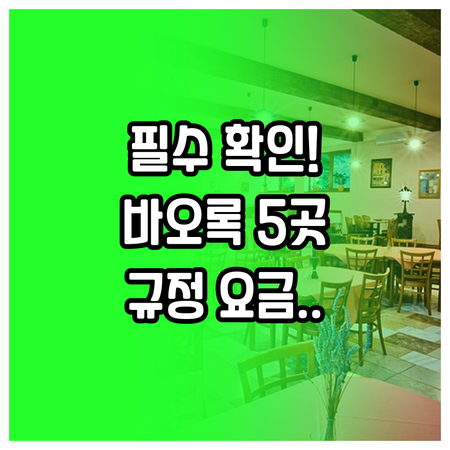 바오록 숙소 5곳 규정 위치 엑스트라..