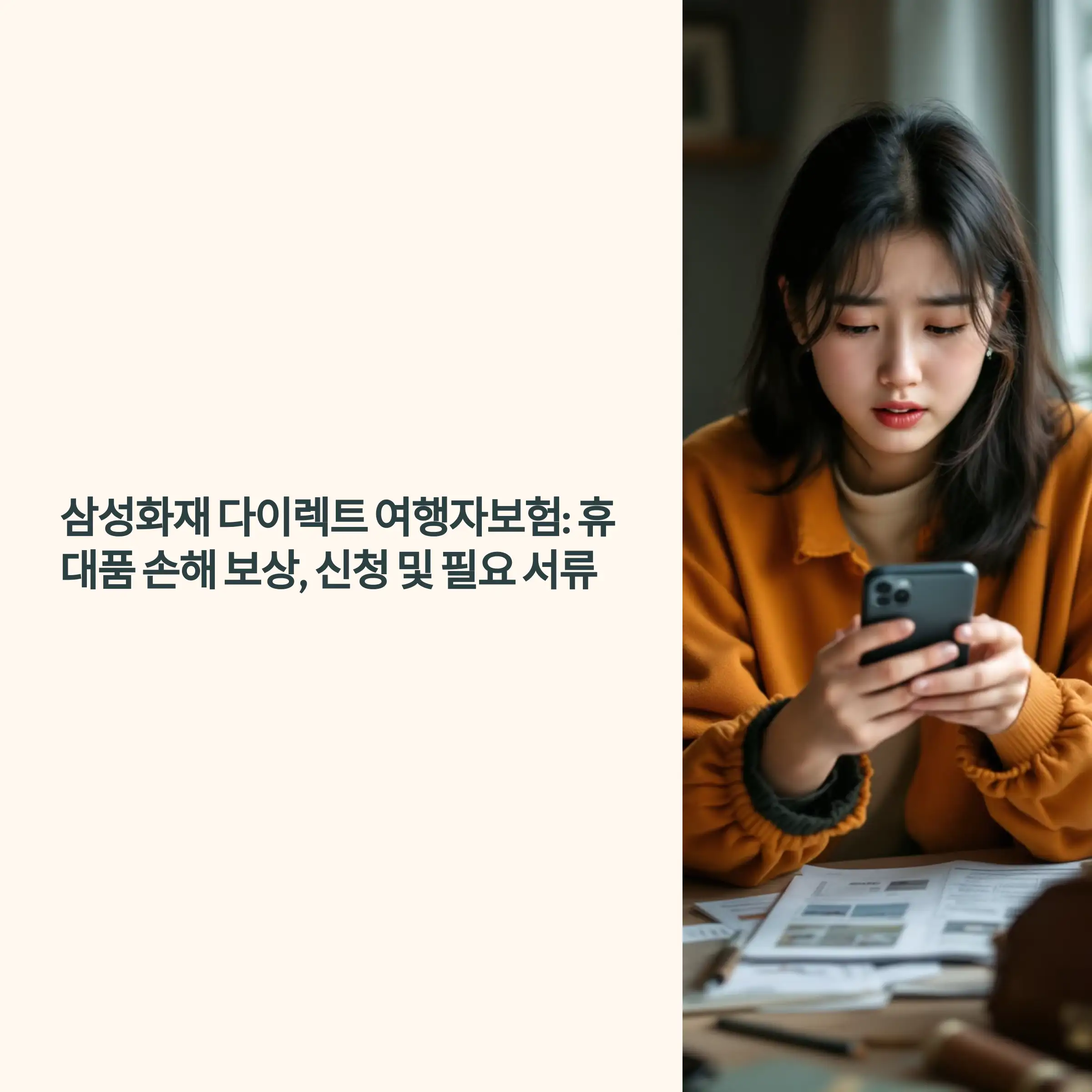 삼성화재 다이렉트 여행자보험, 휴대품 손해 보상 조건, 신청 방법 및 필요 서류