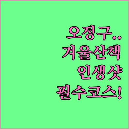 부천 오정구 겨울 산책로와 문화 공간..