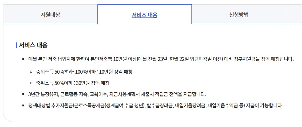 청년내일저축계좌 신청 사진