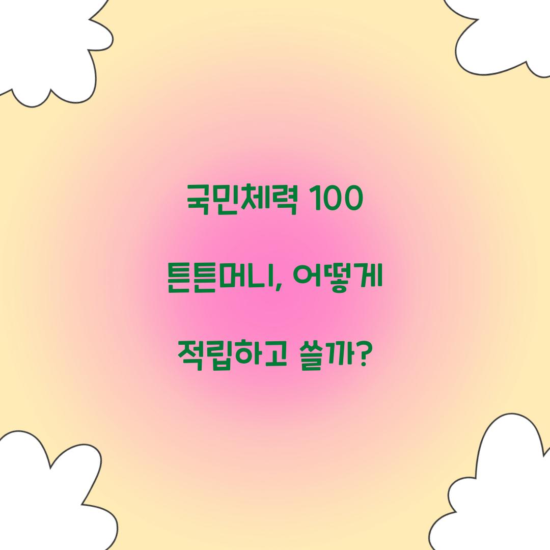 국민체력 100 튼튼머니