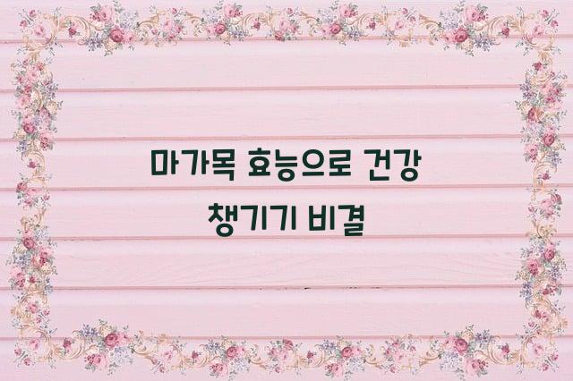 마가목 효능