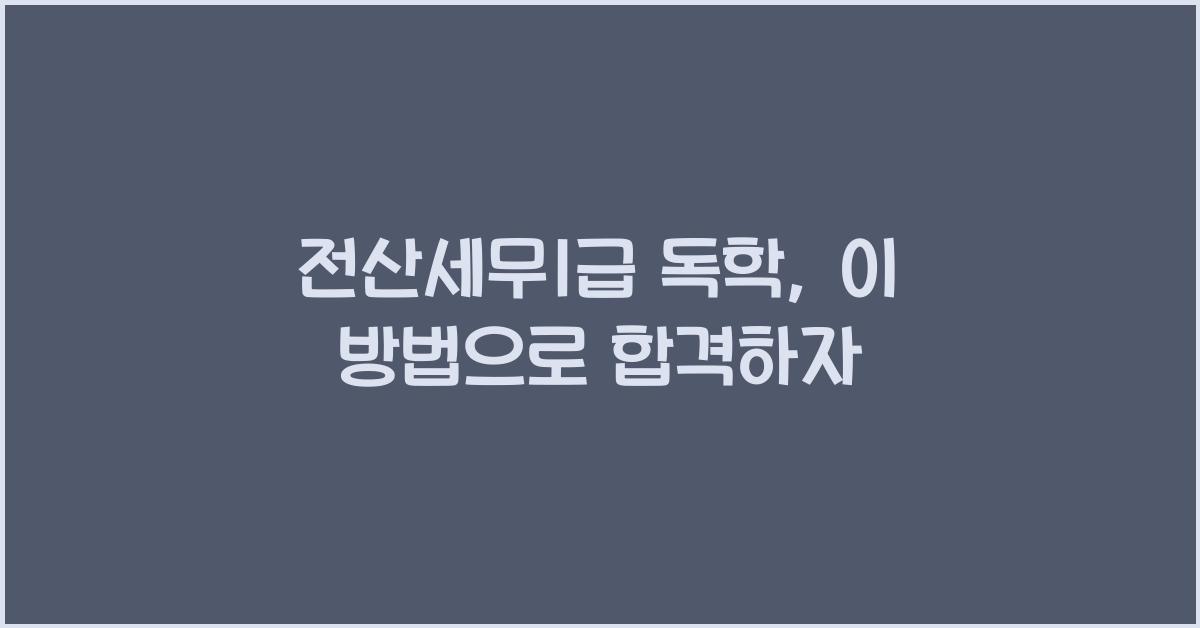 전산세무1급 독학