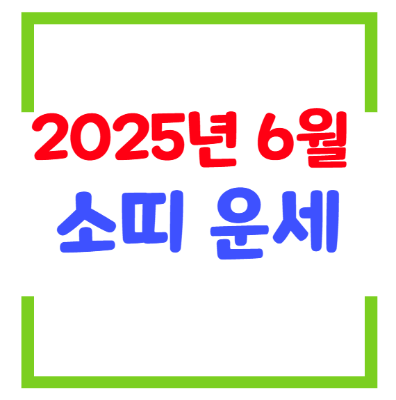 2025년 6월 소띠 생년별 운세