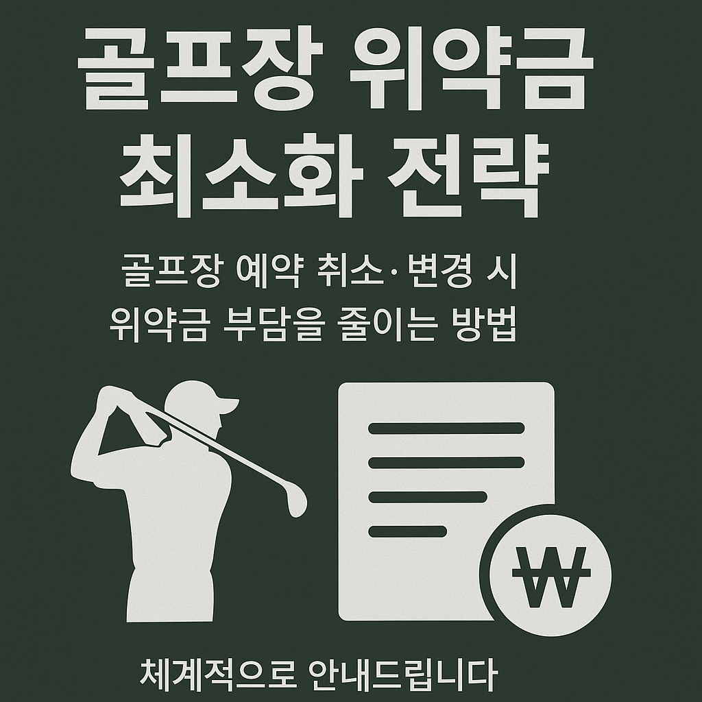 골프장 위약금 최소화 전략, 실무 가이드