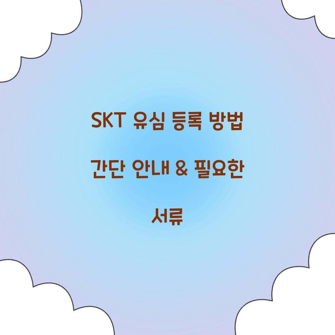 SKT 유심 등록 방법